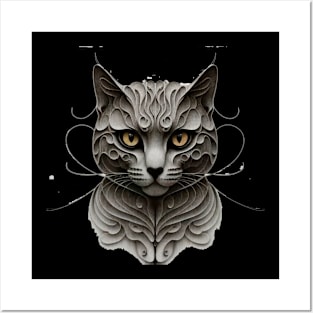 Cat shirt Posters and Art